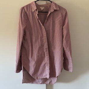 JCrew Red and White Striped Blouse